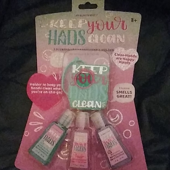 Scented hand sanitizer and hand sanitizer holder
